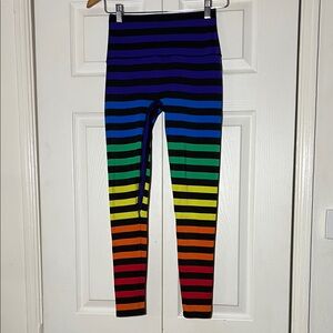 NWOT KDEER Multicolor Striped Highwaist Legging Medium